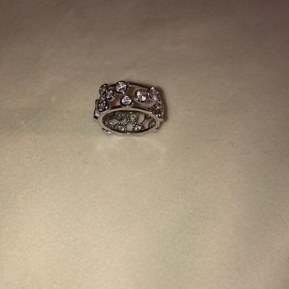 Silver rhinestone ring